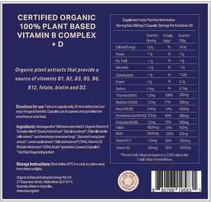 FYTO Chill+ Certified Organic Vitamin B Complex + D