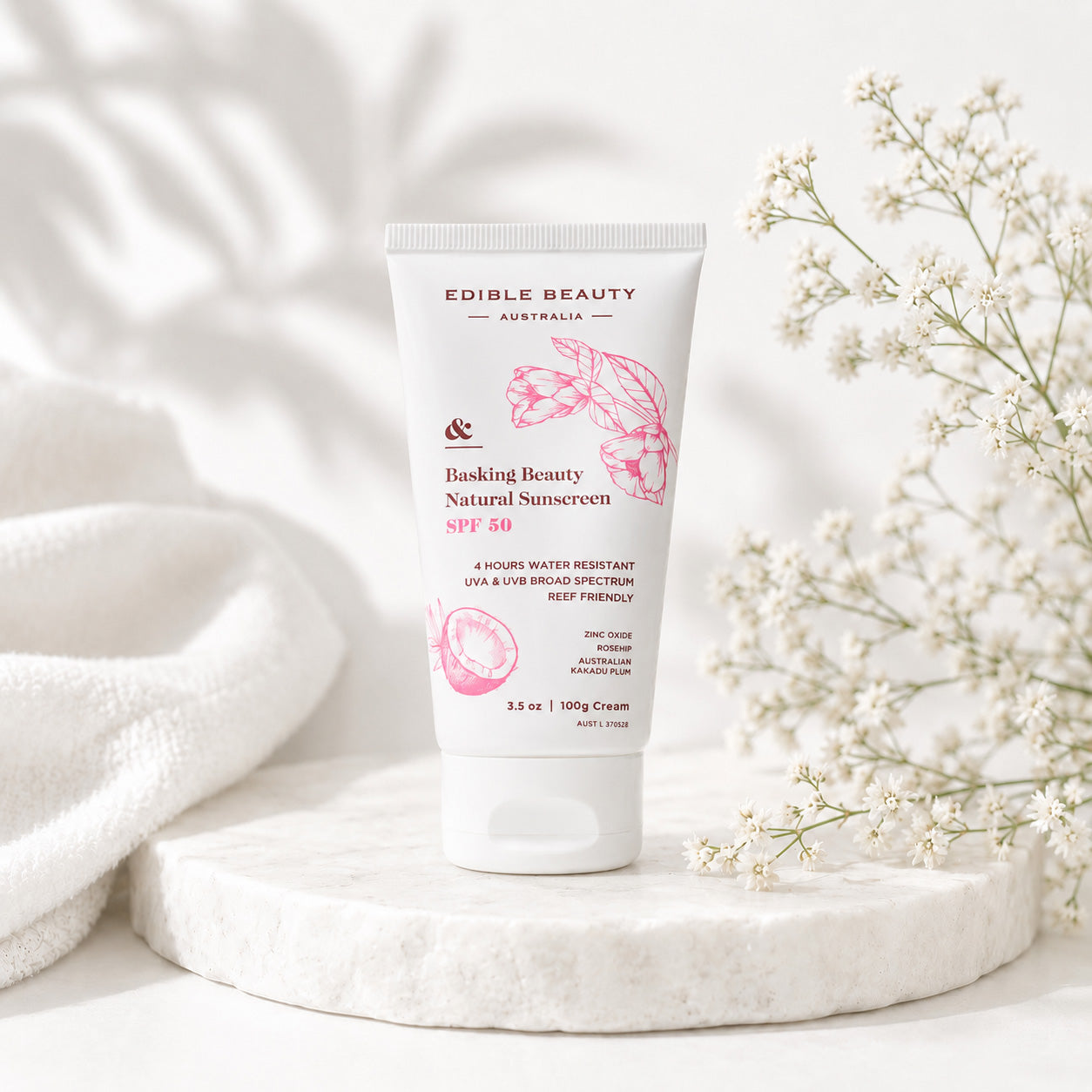 Edible Beauty Basking Beauty Natural Sunscreen SPF50