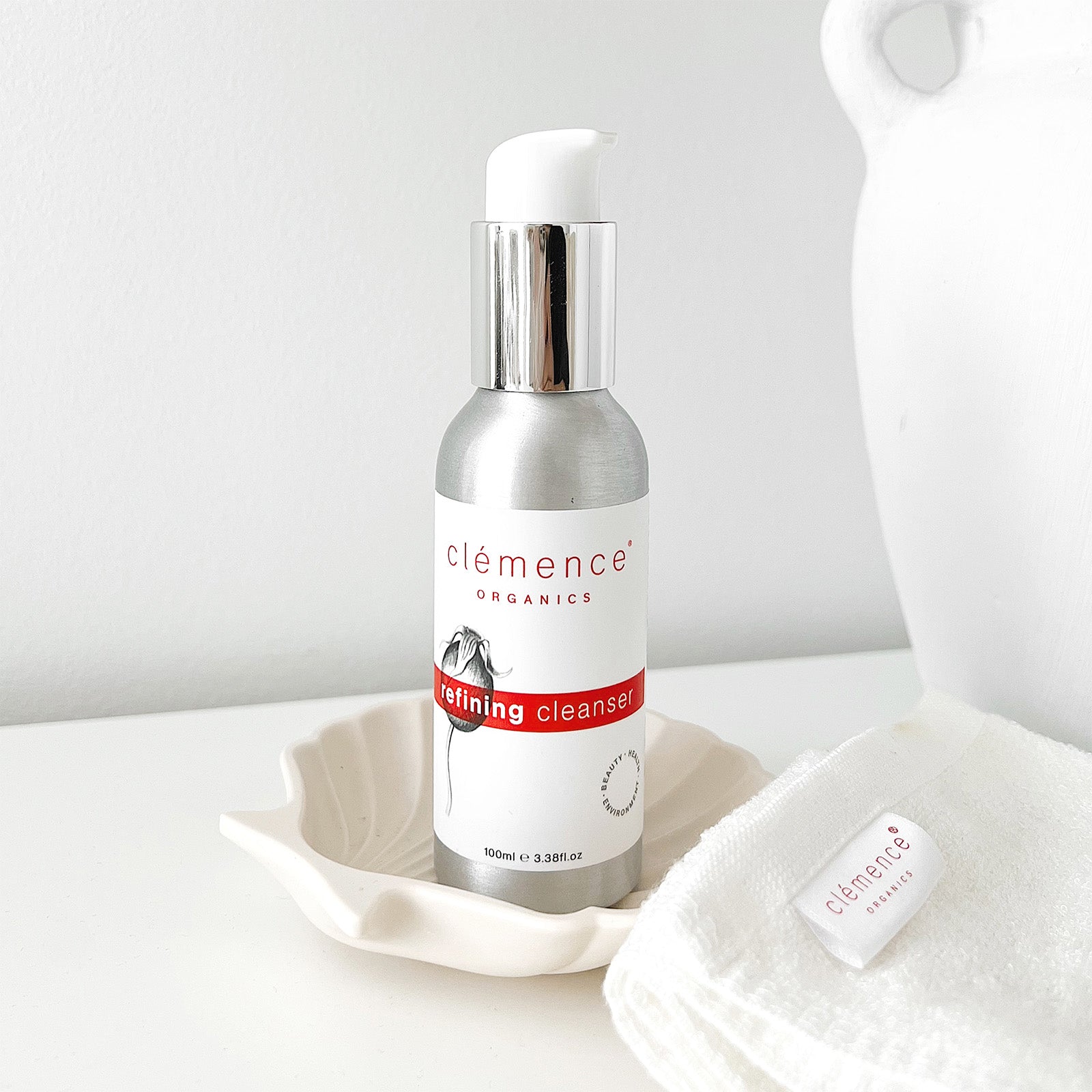 Refining Cleanser + Luxurious Organic Face Cloth